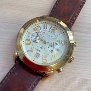Gold and leather Michael Kors watch